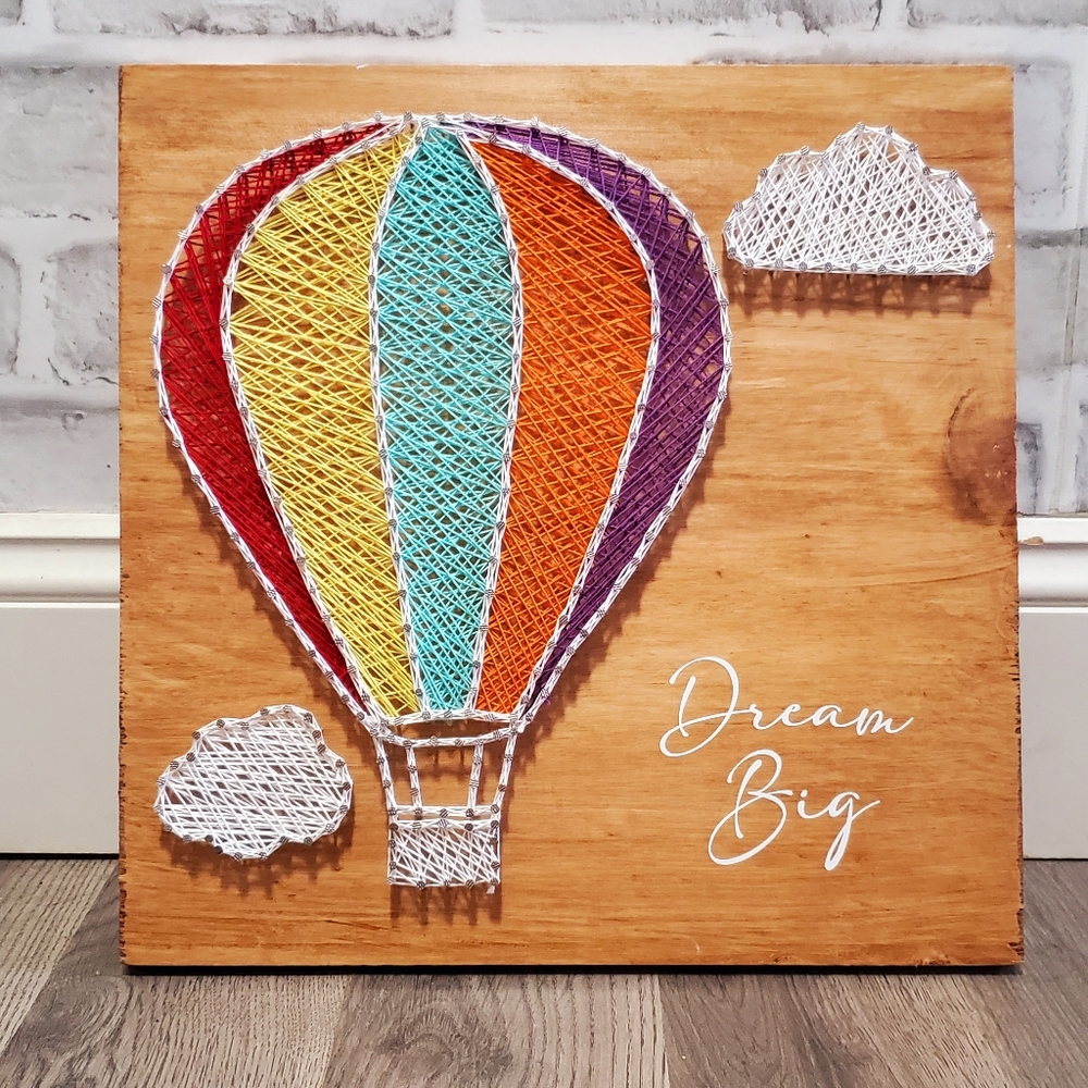 ⭐️FINAL PRICE⭐️Handmade nursery hot air balloon string art